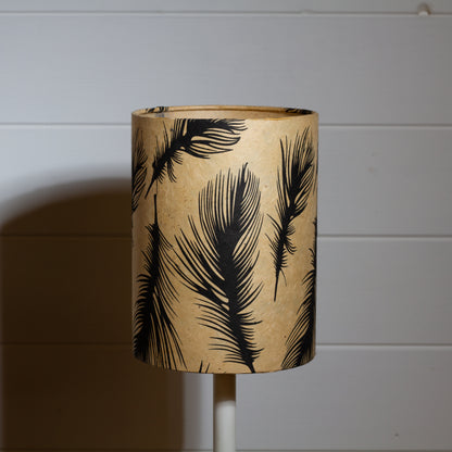 Drum Lamp Shade - B102 ~ Black Feather, 15cm(diameter)