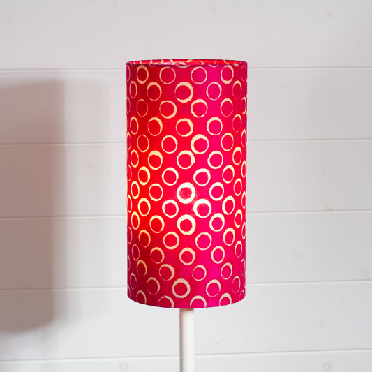 Drum Lamp Shade - B140 ~ Batik Circles Hot Pink, 15cm(diameter)