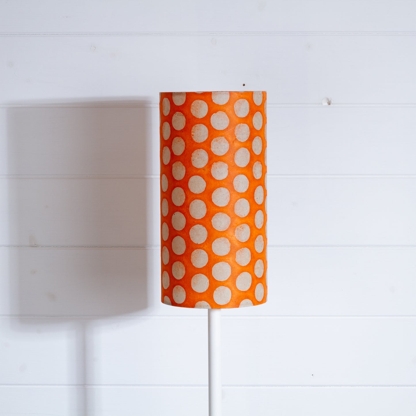 Drum Lamp Shade - B110 ~ Batik Dots on Orange, 15cm(diameter)