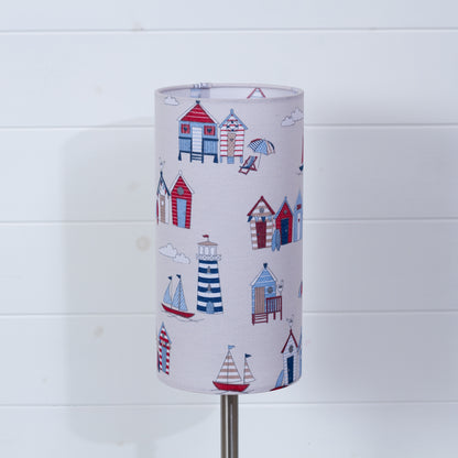 Drum Lamp Shade - F130 Beach Huts Fabric, 15cm(diameter)