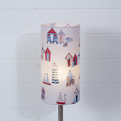 Drum Lamp Shade - F130 Beach Huts Fabric, 15cm(diameter)