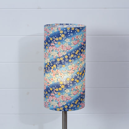 Drum Lamp Shade - F120 ~ Cherry Blossom Blues Fabric, 15cm(diameter)