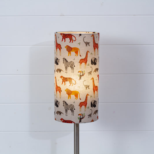 Drum Lamp Shade - F100 ~ Zoo Animals Fabric, 15cm(diameter)