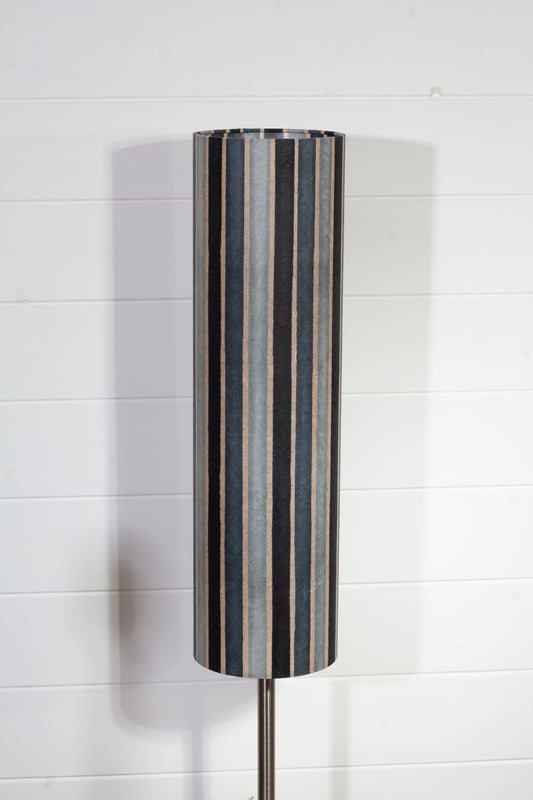 Drum Lamp Shade - P08 ~ Batik Stripes Grey, 15cm(diameter) x 55cm(h)