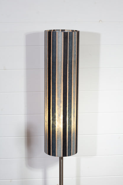 Drum Lamp Shade - P08 ~ Batik Stripes Grey, 15cm(diameter) x 55cm(h)