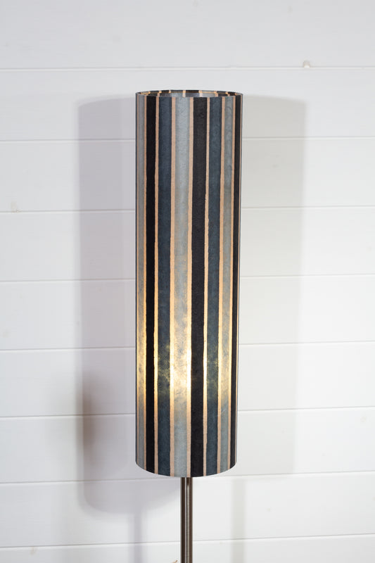 Drum Lamp Shade - P08 ~ Batik Stripes Grey, 15cm(diameter) x 55cm(h)