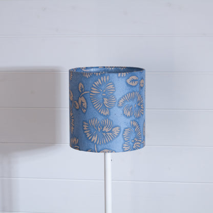 Drum Lamp Shade - B129 ~ Batik Peony Blue, 20cm(d) x 20cm(h)