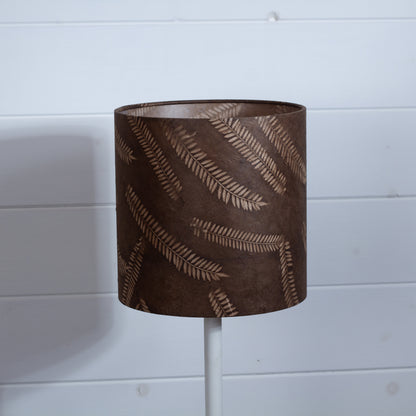 Drum Lamp Shade - P26 - Resistance Dyed Brown Fern, 20cm(d) x 20cm(h)