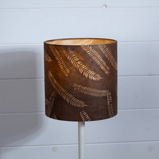 Drum Lamp Shade - P26 - Resistance Dyed Brown Fern, 20cm(d) x 20cm(h)