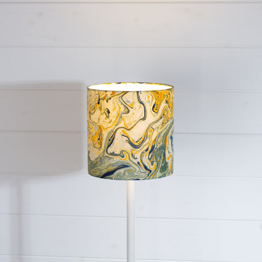 Drum Lamp Shade - B139 ~ Coastline Marble, 20cm(d) x 20cm(h)