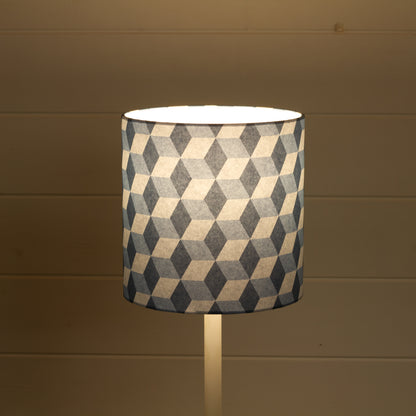 Cubes Geometric Print Drum Lamp Shade 20cm(d) x 20cm(h) ~ Blue