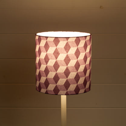 Cubes Geometric Print Drum Lamp Shade 20cm(d) x 20cm(h) ~ Purple