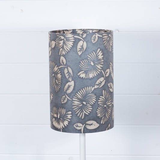 Drum Lamp Shade - B119 Batik Peony Grey, 20cm(d) x 30cm(h)