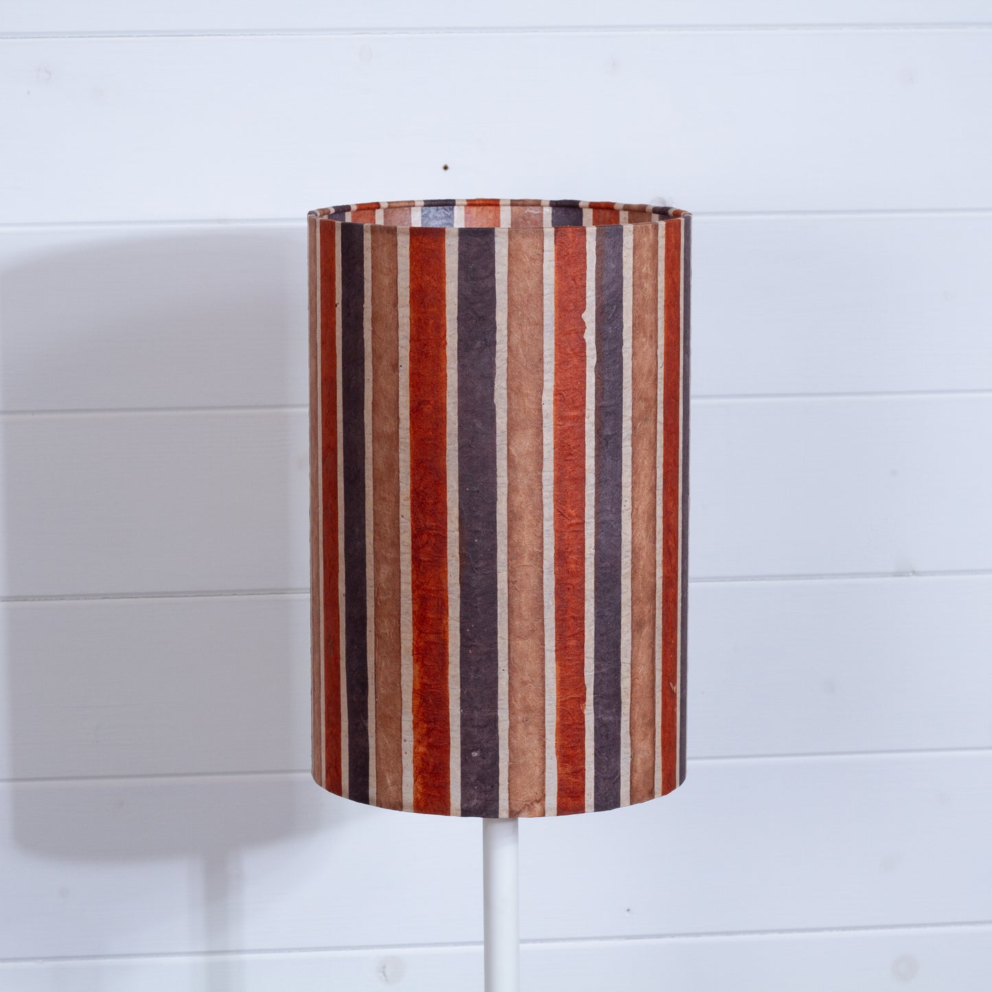 Drum Lamp Shade - P07 - Batik Stripes Brown, 20cm(d) x 30cm(h)