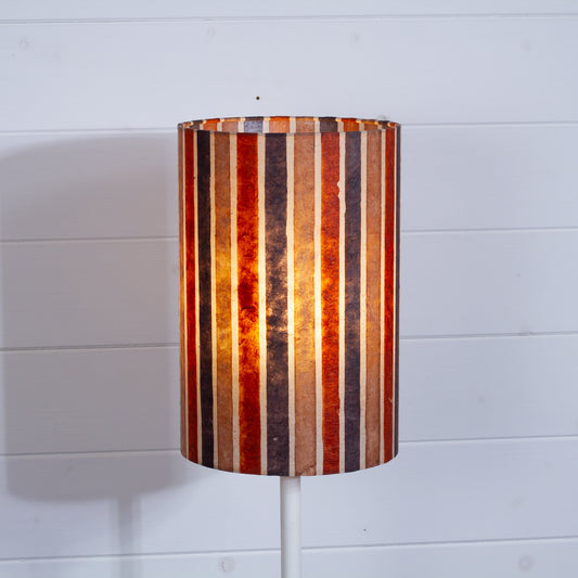 Drum Lamp Shade - P07 - Batik Stripes Brown, 20cm(d) x 30cm(h)