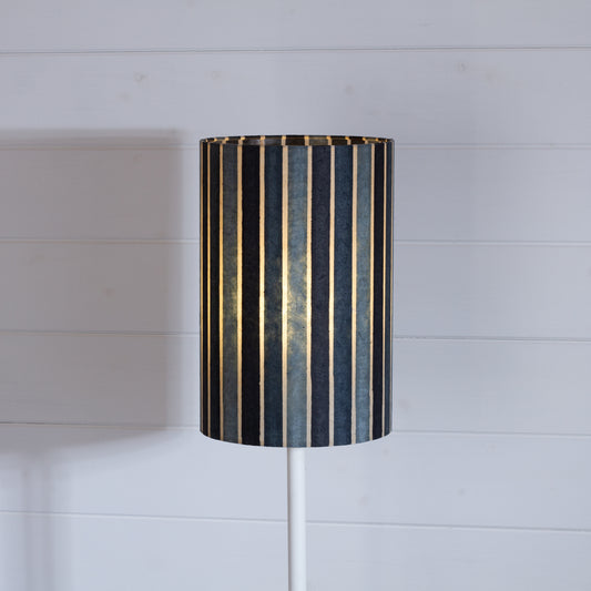 Drum Lamp Shade - P08 - Batik Stripes Grey, 20cm(d) x 30cm(h)