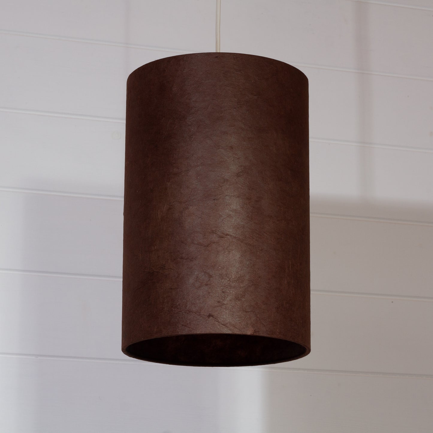 Drum Lamp Shade - P58 - Brown Lokta, 20cm(d) x 30cm(h)