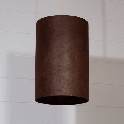 Drum Lamp Shade - P58 - Brown Lokta, 20cm(d) x 30cm(h)