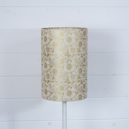 Drum Lamp Shade - P69 - Garden Gold on Natural, 20cm(d) x 30cm(h)