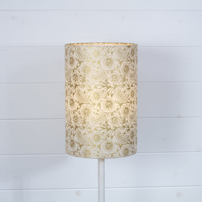 Drum Lamp Shade - P69 - Garden Gold on Natural, 20cm(d) x 30cm(h)