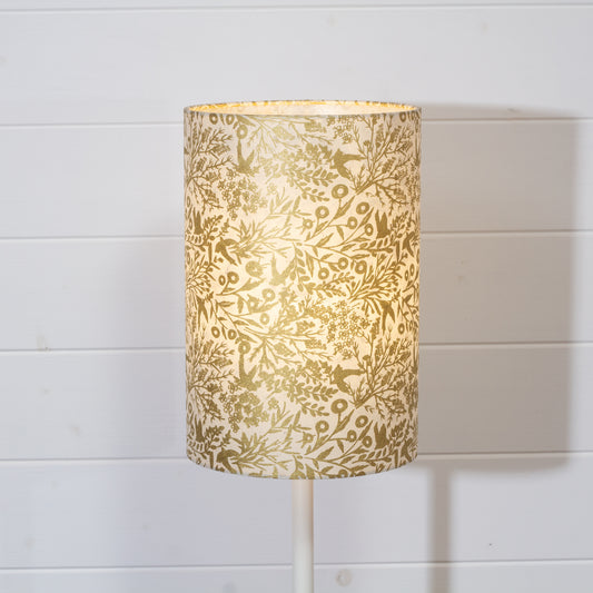 Drum Lamp Shade - B135 ~ Gold Birds, 20cm(d) x 30cm(h)