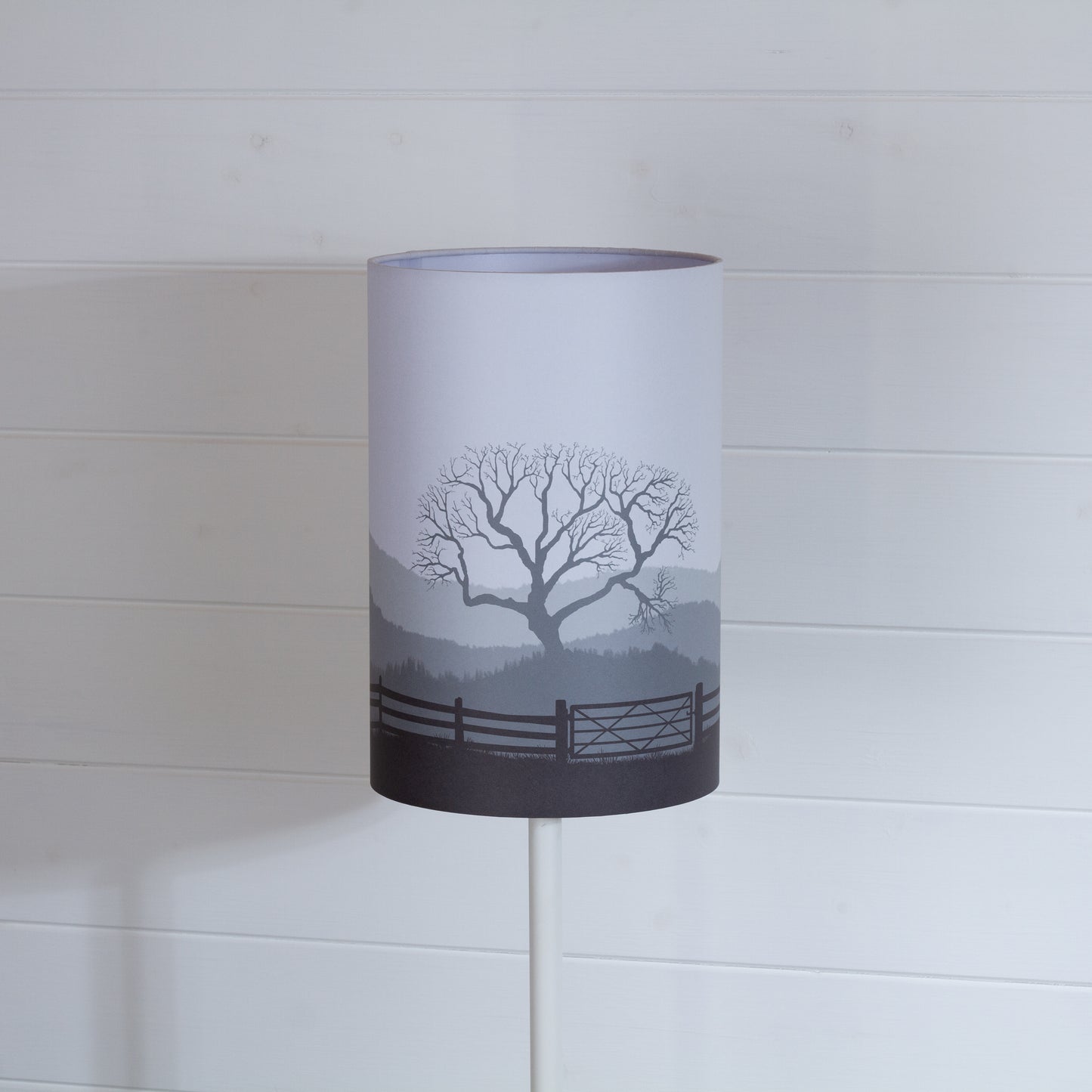 Drum Lamp Shade - Landscape Gate Grey, 20cm(d) x 30cm(h)