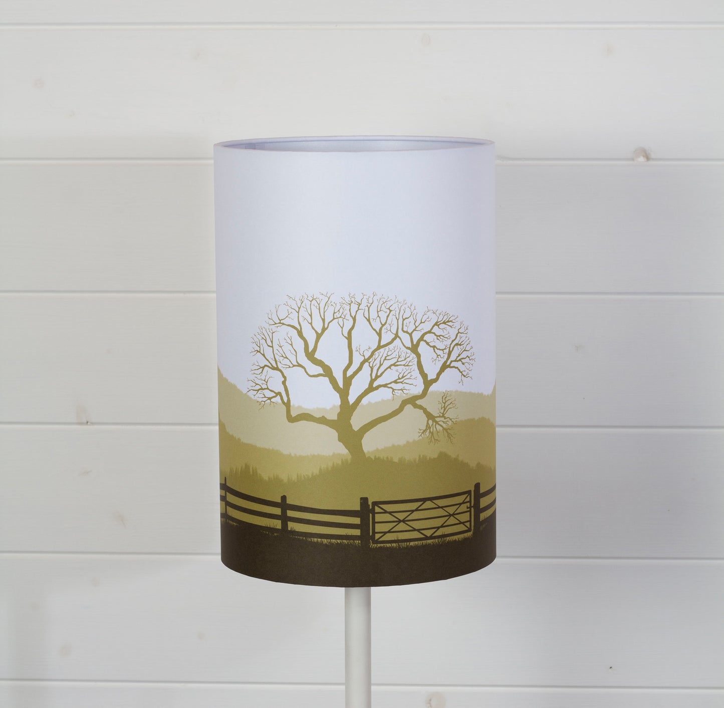 Drum Lamp Shade - Landscape Gate Yellow, 20cm(d) x 30cm(h)