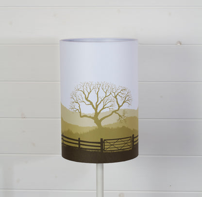 Drum Lamp Shade - Landscape Gate Yellow, 20cm(d) x 30cm(h)