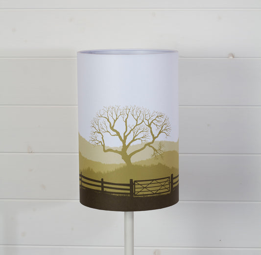 Drum Lamp Shade - Landscape Gate Yellow, 20cm(d) x 30cm(h)