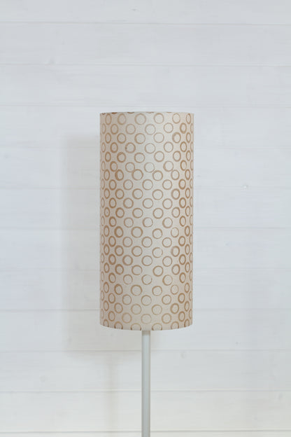 Drum Lamp Shade - P74 - Batik Natural Circles, 20cm(d) x 45cm(h)