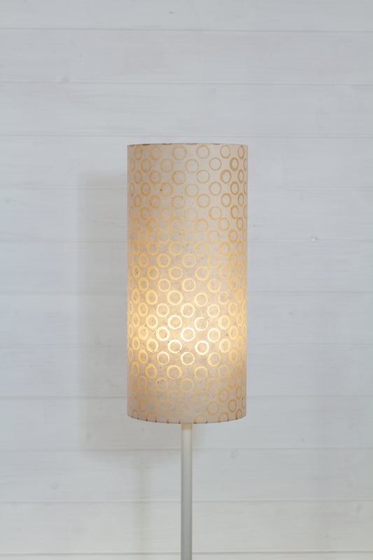 Drum Lamp Shade - P74 - Batik Natural Circles, 20cm(d) x 45cm(h)