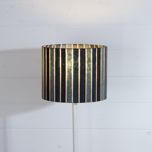 Drum Lamp Shade - P08 - Batik Stripes Grey, 25cm x 20cm