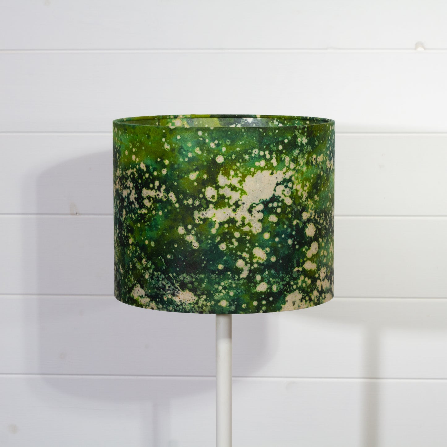 Drum Lamp Shade - B114 ~ Batik Canopy Greens, 25cm x 20cm