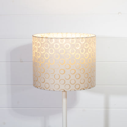 Drum Lamp Shade - P74 - Batik Natural Circles, 25cm x 20cm