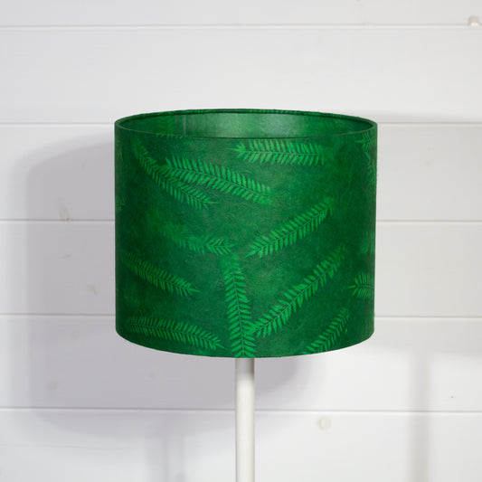 Drum Lamp Shade - P27 Green Fern, 25cm x 20cm