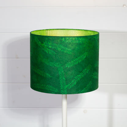 Drum Lamp Shade - P27 Green Fern, 25cm x 20cm