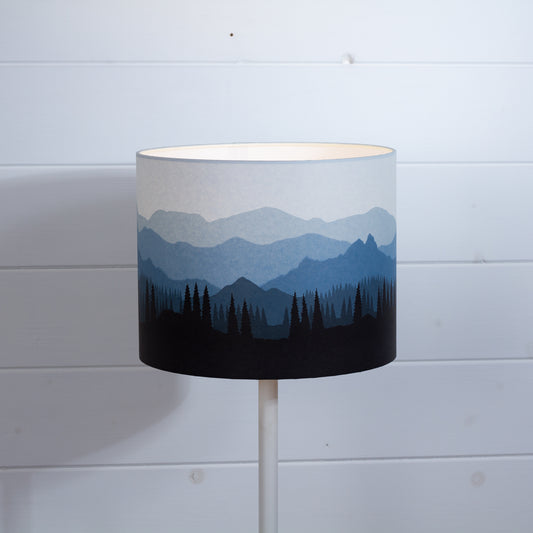 Drum Lamp Shade - Landscape #4 Blue, 25cm(d) x 20cm(h)