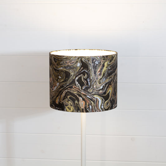 Drum Lamp Shade - B132 ~ Metallic Marble, 25cm x 20cm