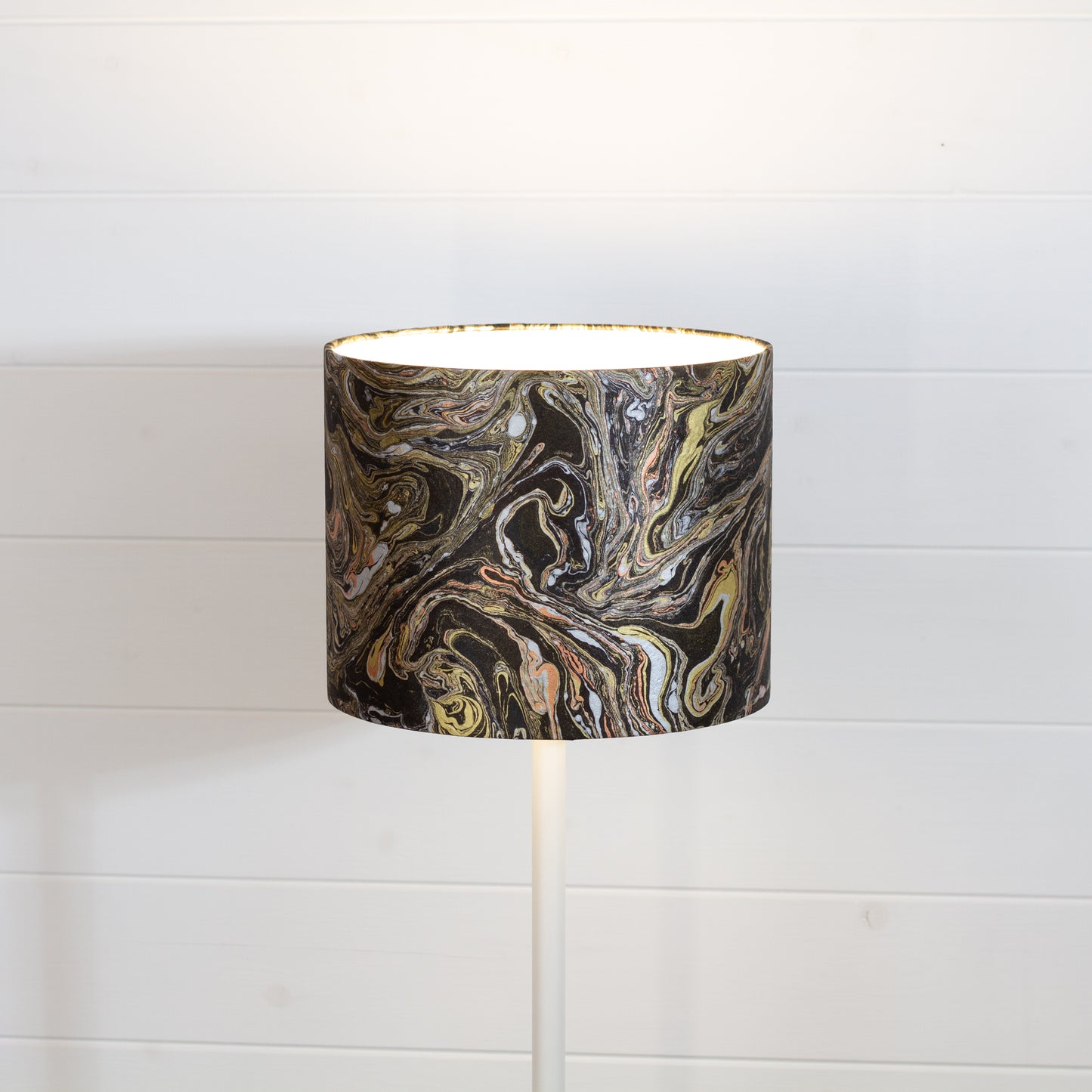 Drum Lamp Shade - B132 ~ Metallic Marble, 25cm x 20cm