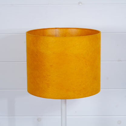 Drum Lamp Shade - P62 - Yellow Lokta, 25cm x 20cm