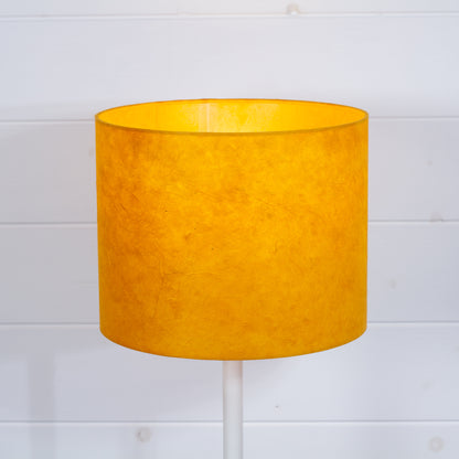 Drum Lamp Shade - P62 - Yellow Lokta, 25cm x 20cm