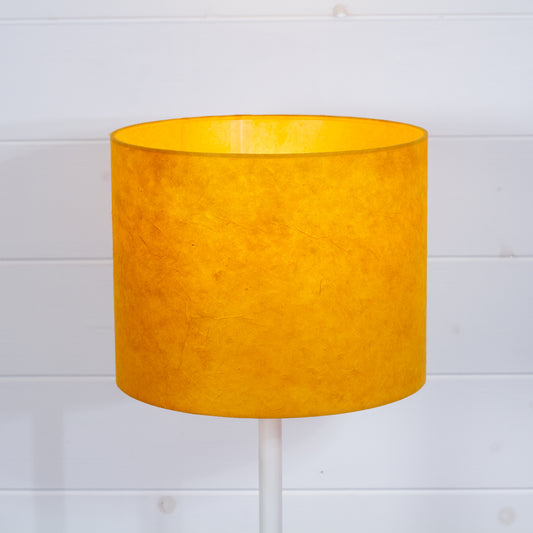 Drum Lamp Shade - P62 - Yellow Lokta, 25cm x 20cm