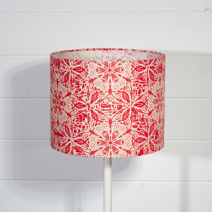 Drum Lamp Shade - B137 ~ Butterfly Kaleidoscope Red, 25cm x 20cm