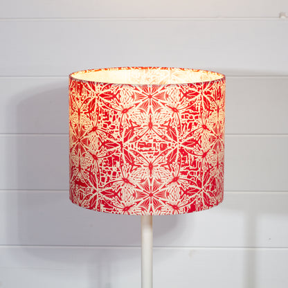 Drum Lamp Shade - B137 ~ Butterfly Kaleidoscope Red, 25cm x 20cm
