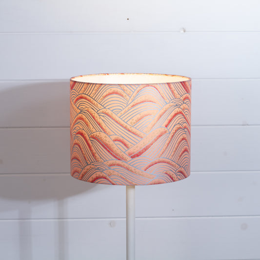 Drum Lamp Shade - W09 ~ Peach Hills, 25cm x 20cm
