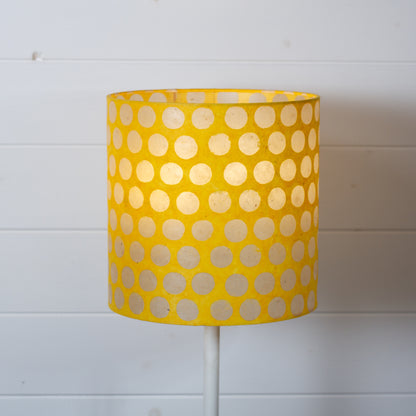 Drum Lamp Shade - P86 ~ Batik Dots on Yellow, 25cm x 25cm