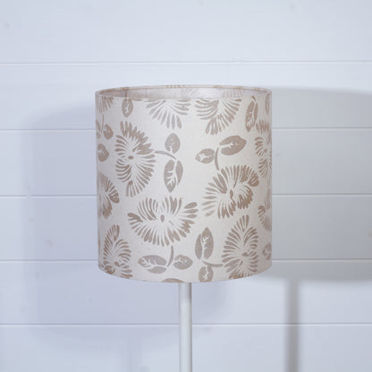 Drum Lamp Shade - P09 - Batik Peony on Natural, 25cm x 25cm