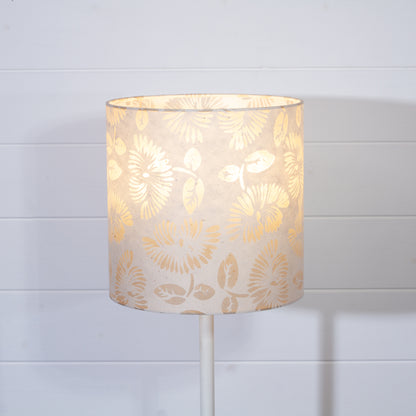 Drum Lamp Shade - P09 - Batik Peony on Natural, 25cm x 25cm