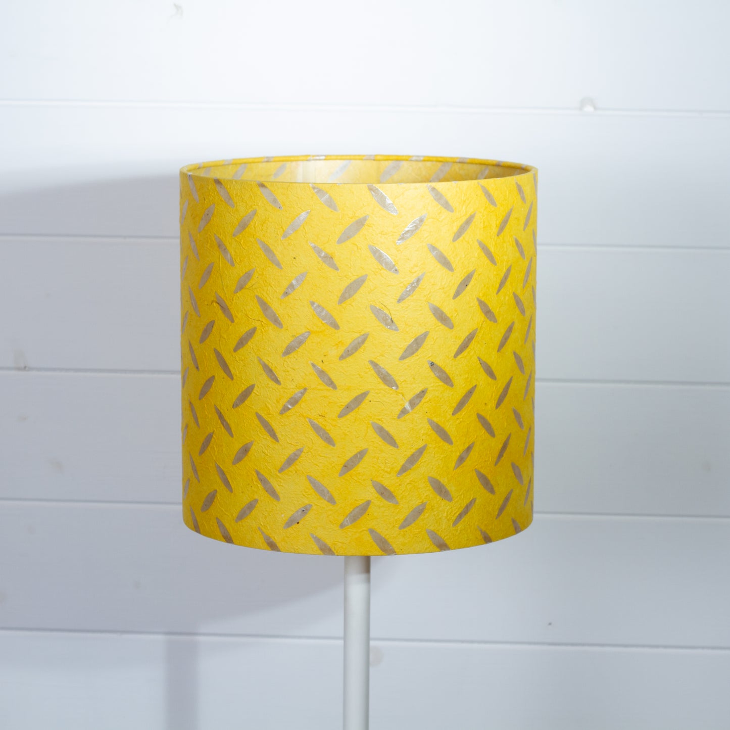 Drum Lamp Shade - P89 ~ Batik Tread Plate Yellow, 25cm x 25cm