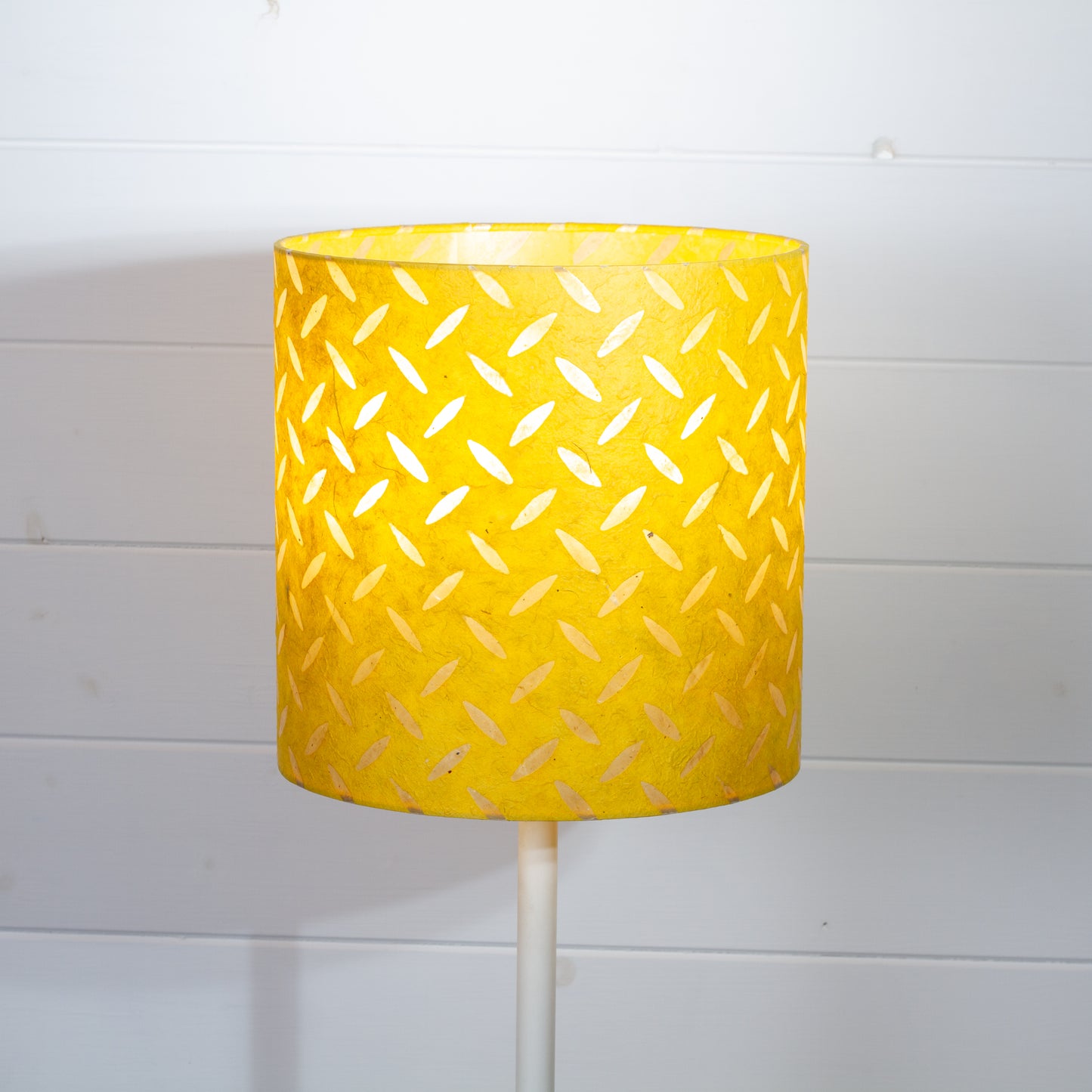 Drum Lamp Shade - P89 ~ Batik Tread Plate Yellow, 25cm x 25cm